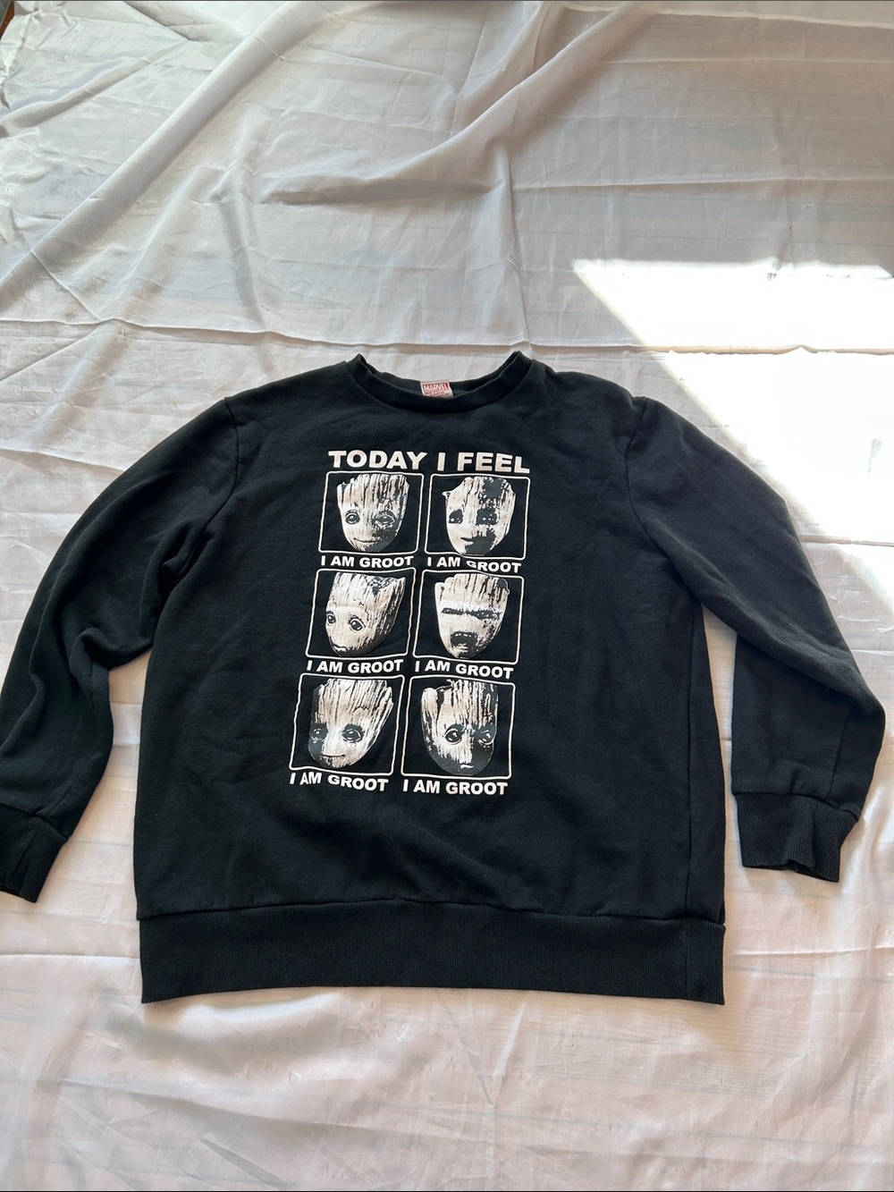 Primark Black Crewneck Sweatshirt with White Groot Panels